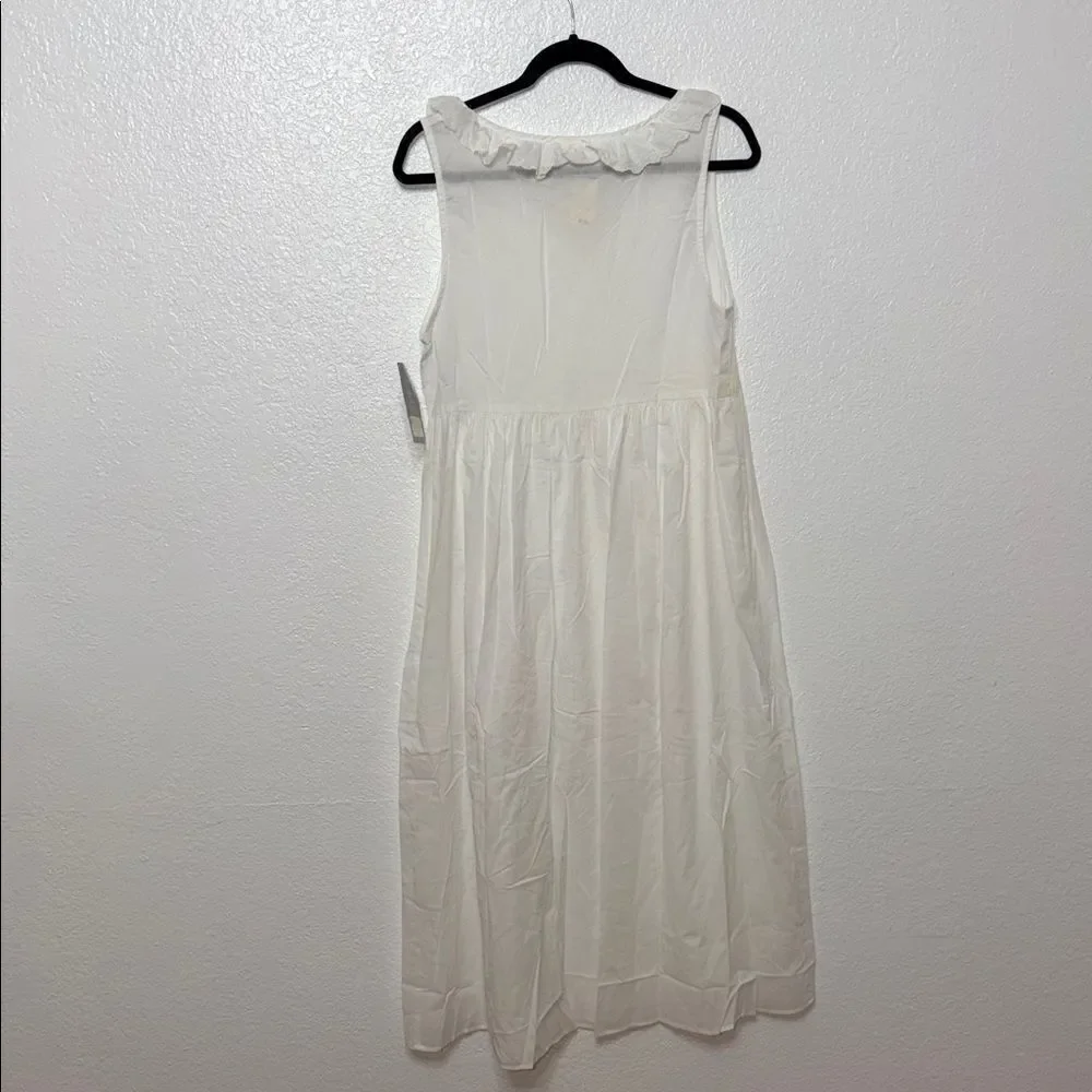 Vintage retro whit cotton Eileen West Ruffle cottagecore Lolita Dress M